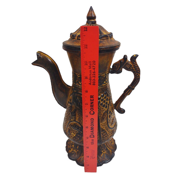 Vintage Style Heavy Metal Rusty Dragon Handled Pitcher 13" Kitchen Garden Atrium - Picture 10 of 11